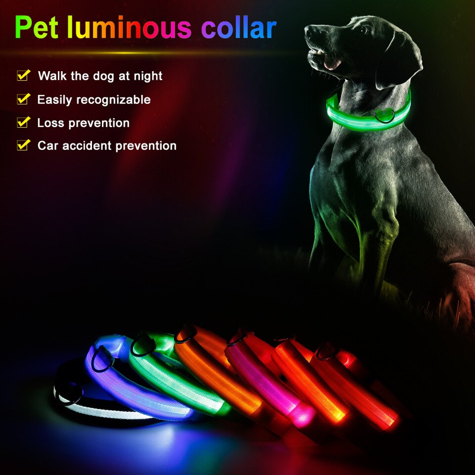 Κολάρο Σκύλου με Φωτισμό Led - Large 45cm-52cm Κόκκινο